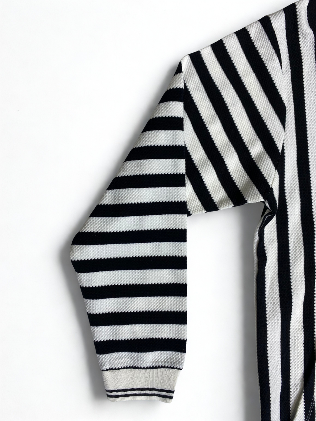 Old Money Striped Knit Hoodie – Premium Winter Essential- Black