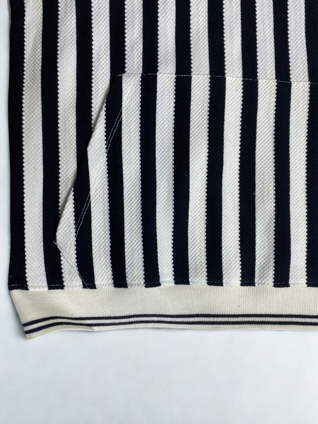 Old Money Striped Knit Hoodie – Premium Winter Essential- Black
