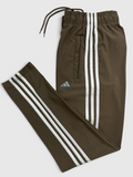 4-Way Stretch Ultra Soft Fabric 3 Stripes-Brown