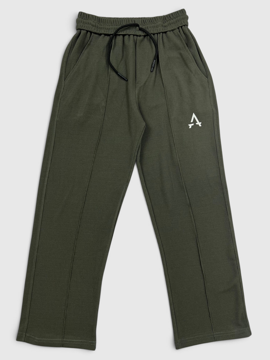 Imported Waffle Fabric Trouser - Olive Green