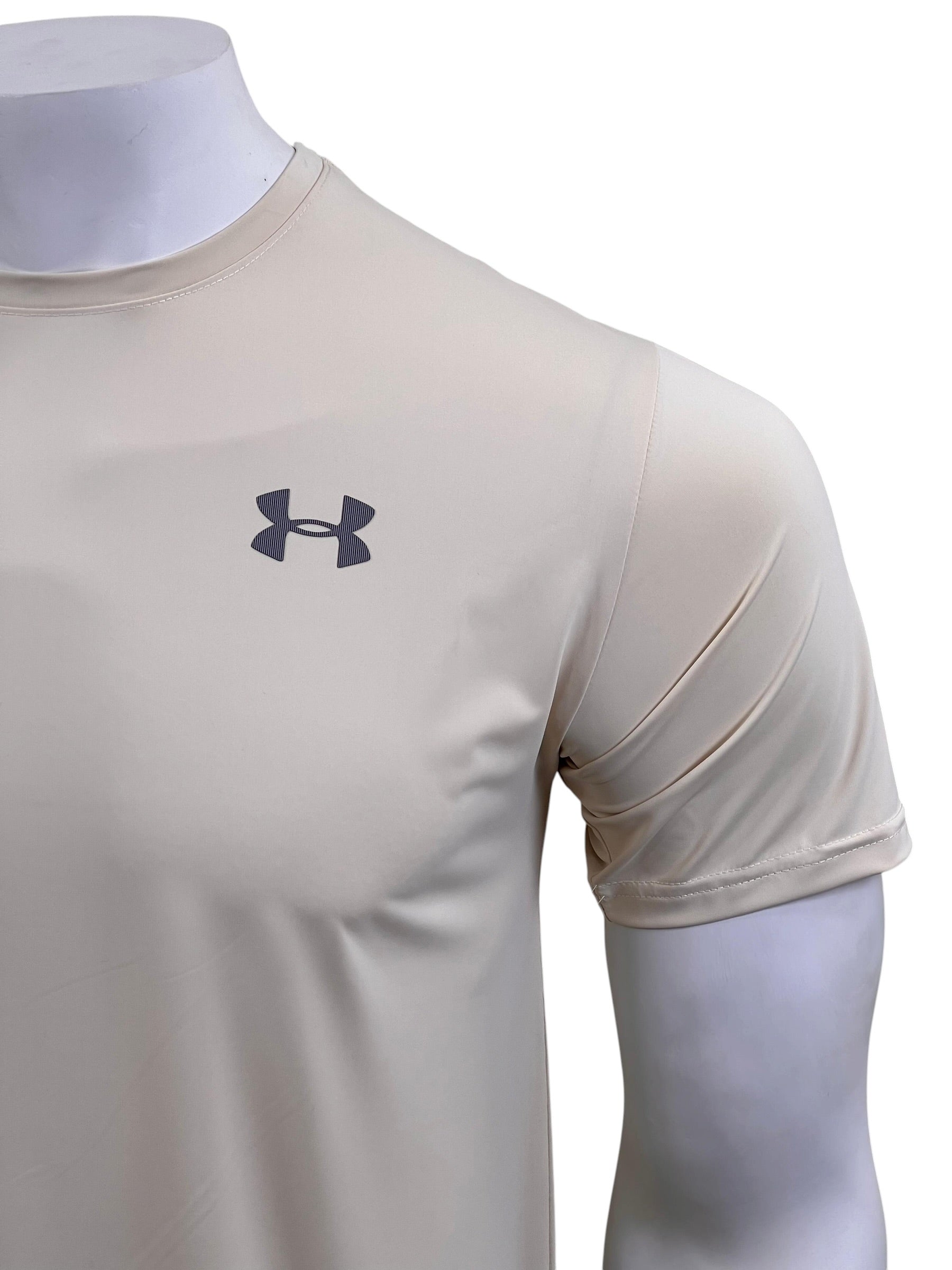 UA Dri-fit Tee – 4-Way Stretch- Cream