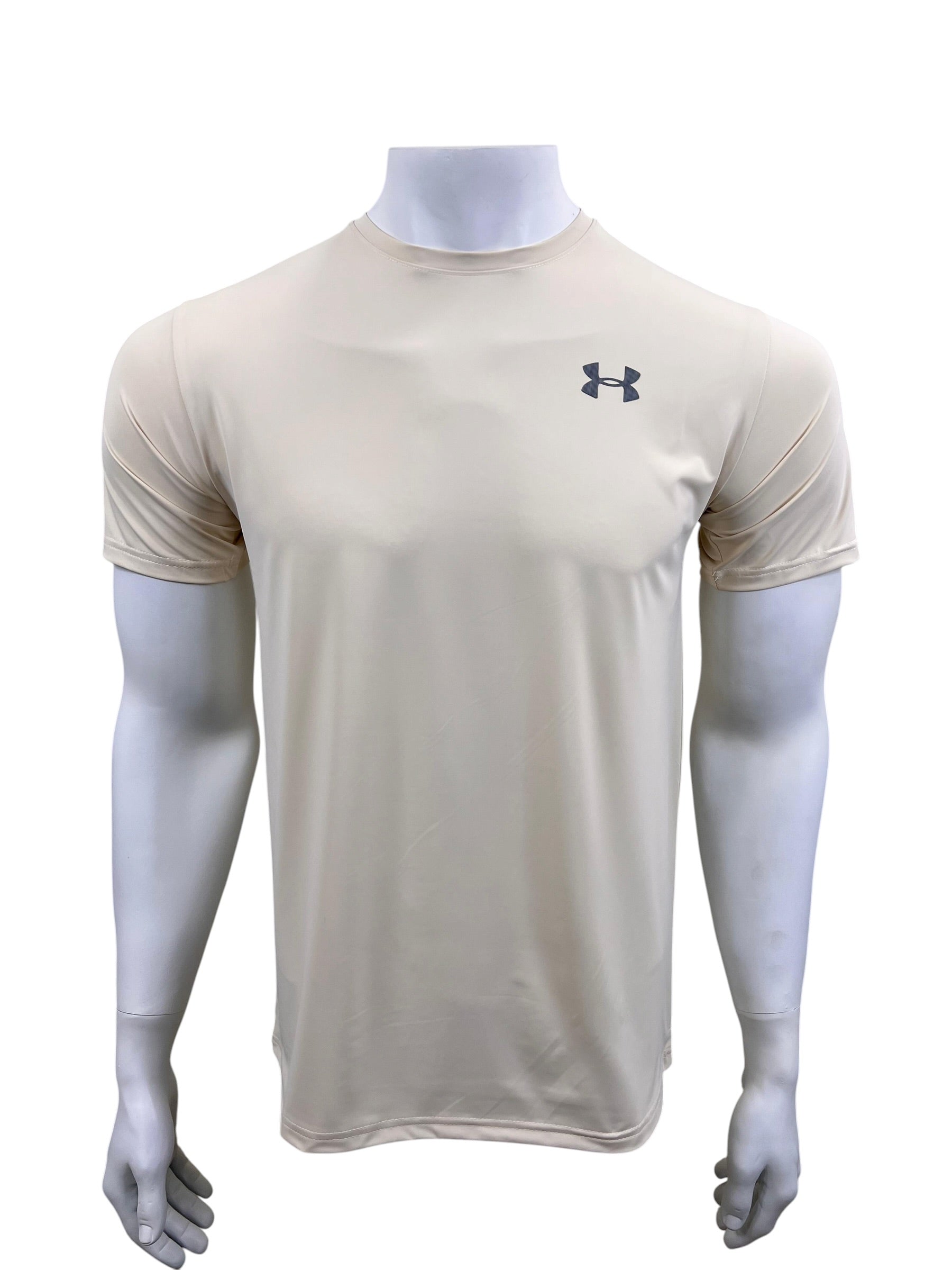 UA Dri-fit Tee – 4-Way Stretch- Cream